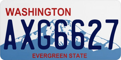 WA license plate AXG6627
