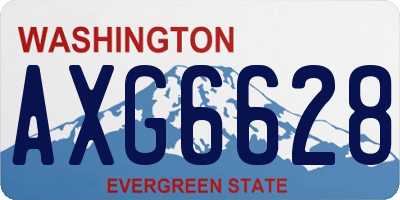 WA license plate AXG6628