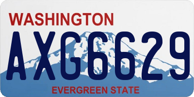 WA license plate AXG6629