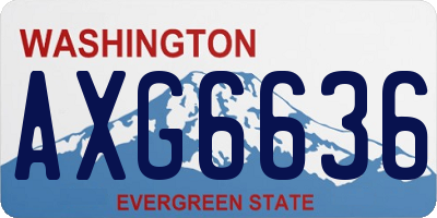 WA license plate AXG6636