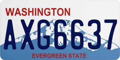 WA license plate AXG6637