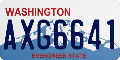 WA license plate AXG6641