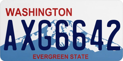 WA license plate AXG6642