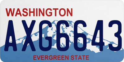 WA license plate AXG6643