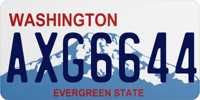 WA license plate AXG6644
