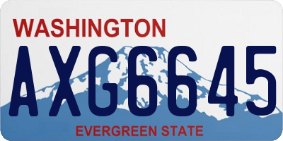 WA license plate AXG6645