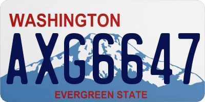 WA license plate AXG6647