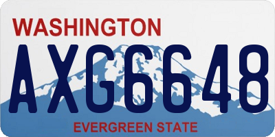 WA license plate AXG6648