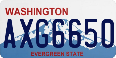 WA license plate AXG6650