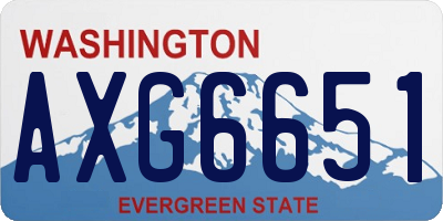 WA license plate AXG6651