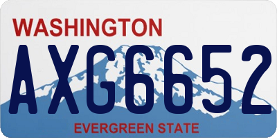 WA license plate AXG6652
