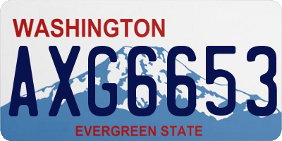 WA license plate AXG6653