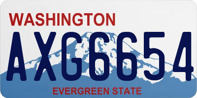 WA license plate AXG6654