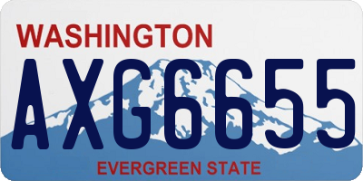 WA license plate AXG6655