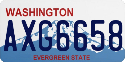 WA license plate AXG6658