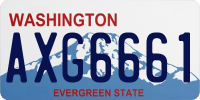 WA license plate AXG6661
