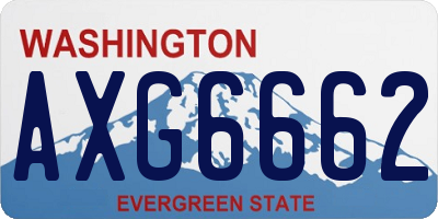 WA license plate AXG6662