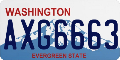 WA license plate AXG6663