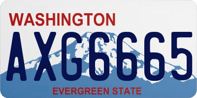 WA license plate AXG6665