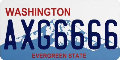 WA license plate AXG6666