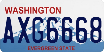 WA license plate AXG6668