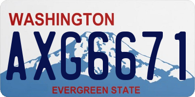WA license plate AXG6671
