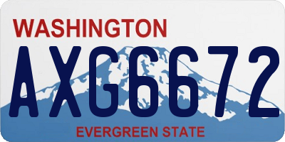 WA license plate AXG6672
