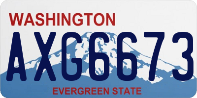 WA license plate AXG6673