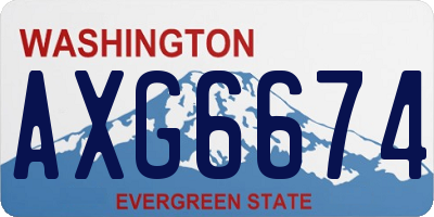 WA license plate AXG6674