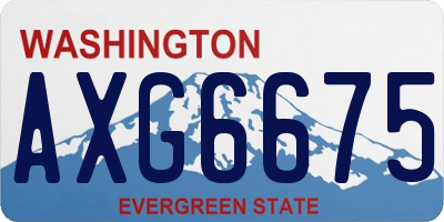 WA license plate AXG6675
