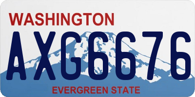 WA license plate AXG6676