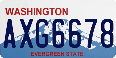 WA license plate AXG6678