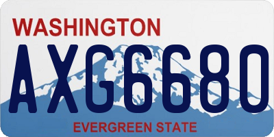 WA license plate AXG6680