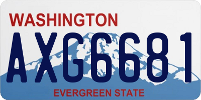 WA license plate AXG6681