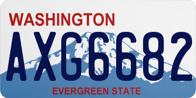 WA license plate AXG6682