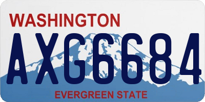 WA license plate AXG6684