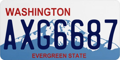 WA license plate AXG6687