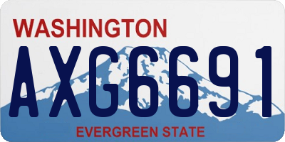 WA license plate AXG6691