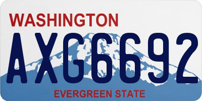 WA license plate AXG6692