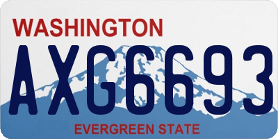 WA license plate AXG6693