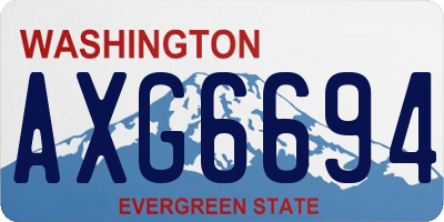 WA license plate AXG6694