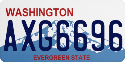 WA license plate AXG6696