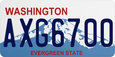 WA license plate AXG6700