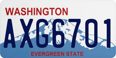 WA license plate AXG6701