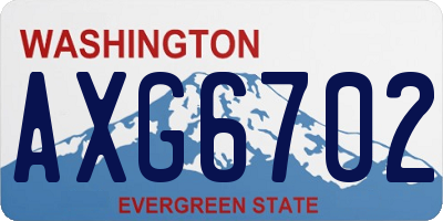 WA license plate AXG6702