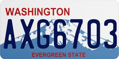 WA license plate AXG6703