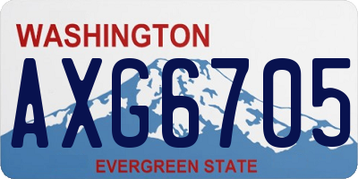 WA license plate AXG6705
