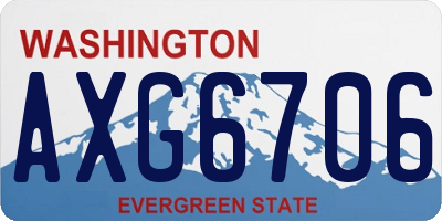 WA license plate AXG6706
