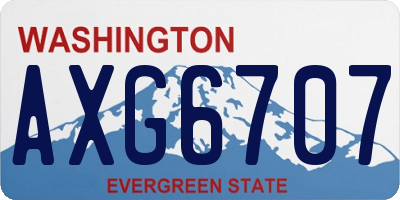 WA license plate AXG6707