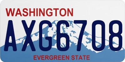 WA license plate AXG6708